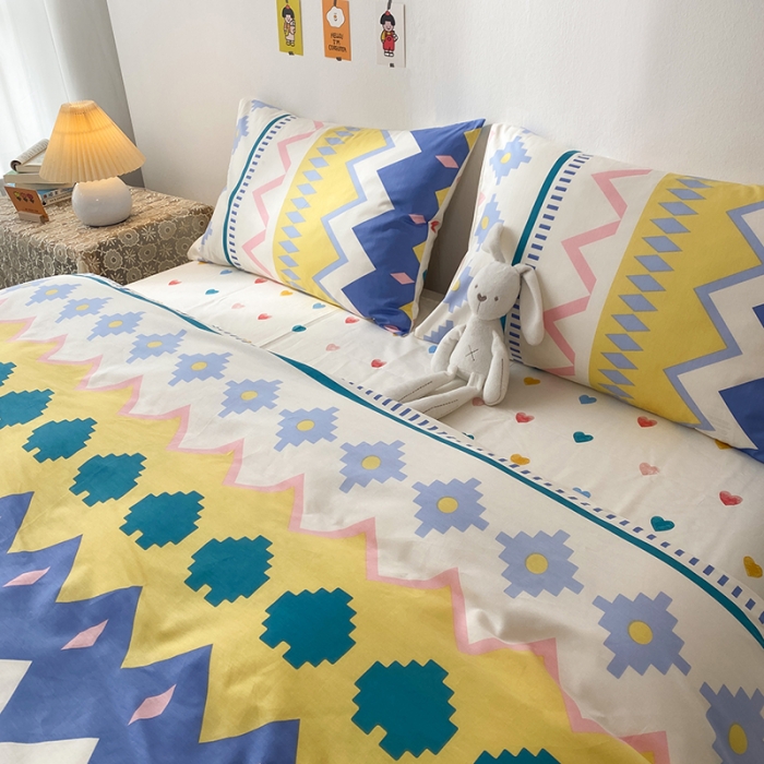 91家纺网 家纺一手货源 找家纺 珺柔家纺 2021新款全棉印花四件套 爱的旋律