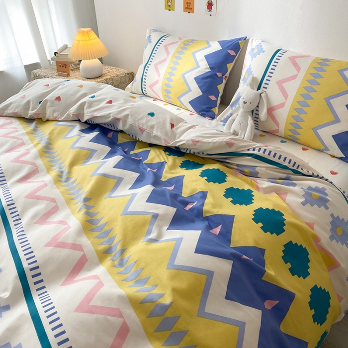 91家纺网 家纺一手货源 找家纺 珺柔家纺 2021新款全棉印花四件套 爱的旋律