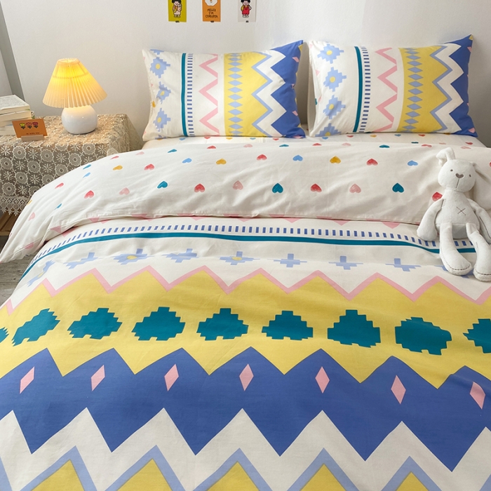 91家纺网 家纺一手货源 找家纺 珺柔家纺 2021新款全棉印花四件套 爱的旋律