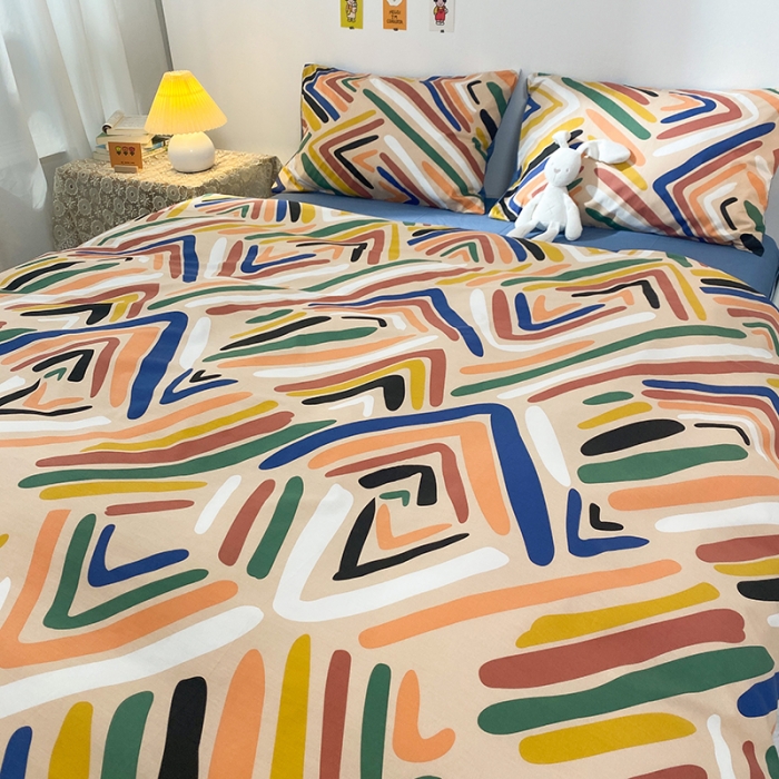 91家纺网 家纺一手货源 找家纺 珺柔家纺 2021新款全棉印花四件套 畅想