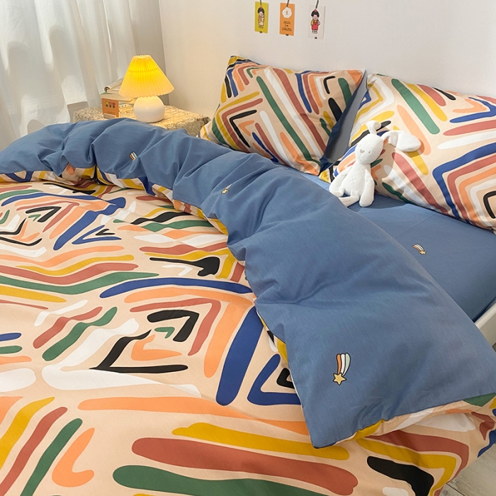 91家纺网 家纺一手货源 找家纺 珺柔家纺 2021新款全棉印花四件套 畅想