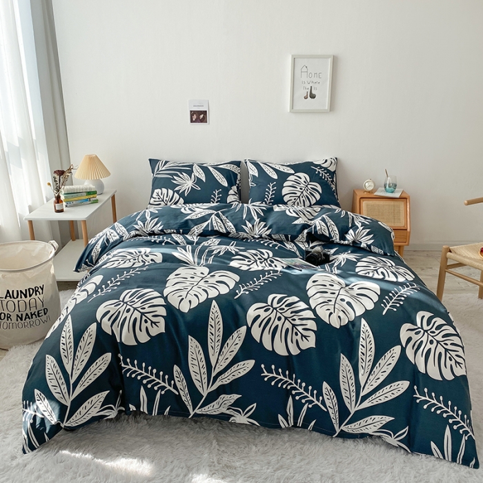 91家纺网 家纺一手货源 找家纺 珺柔家纺 2021新款全棉印花四件套 大枫叶