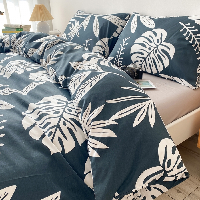 91家纺网 家纺一手货源 找家纺 珺柔家纺 2021新款全棉印花四件套 大枫叶