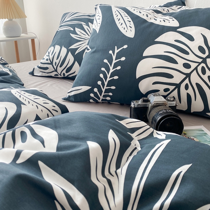 91家纺网 家纺一手货源 找家纺 珺柔家纺 2021新款全棉印花四件套 大枫叶