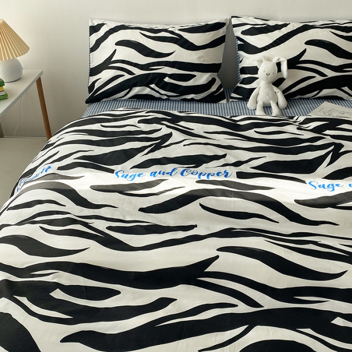 91家纺网 家纺一手货源 找家纺 珺柔家纺 2021新款全棉印花四件套 淡墨