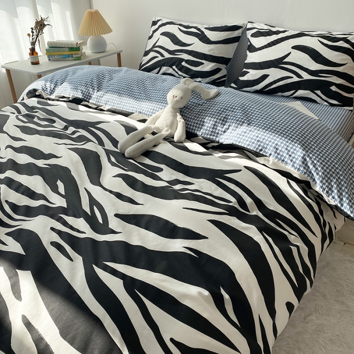 91家纺网 家纺一手货源 找家纺 珺柔家纺 2021新款全棉印花四件套 淡墨