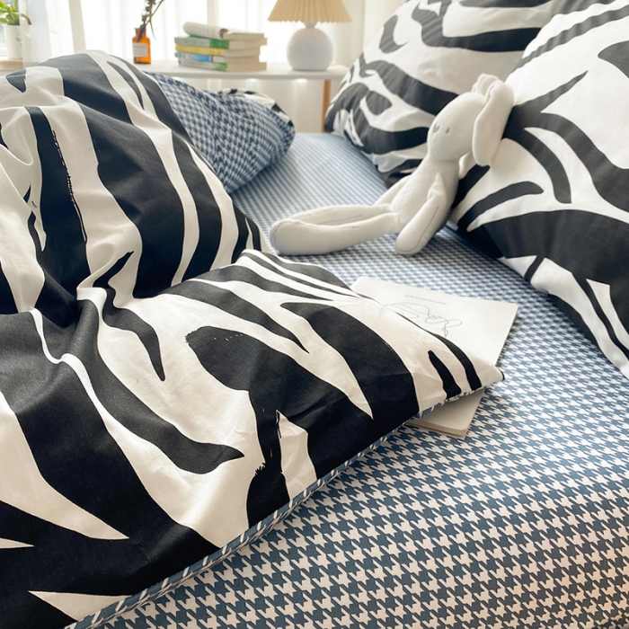 91家纺网 家纺一手货源 找家纺 珺柔家纺 2021新款全棉印花四件套 淡墨