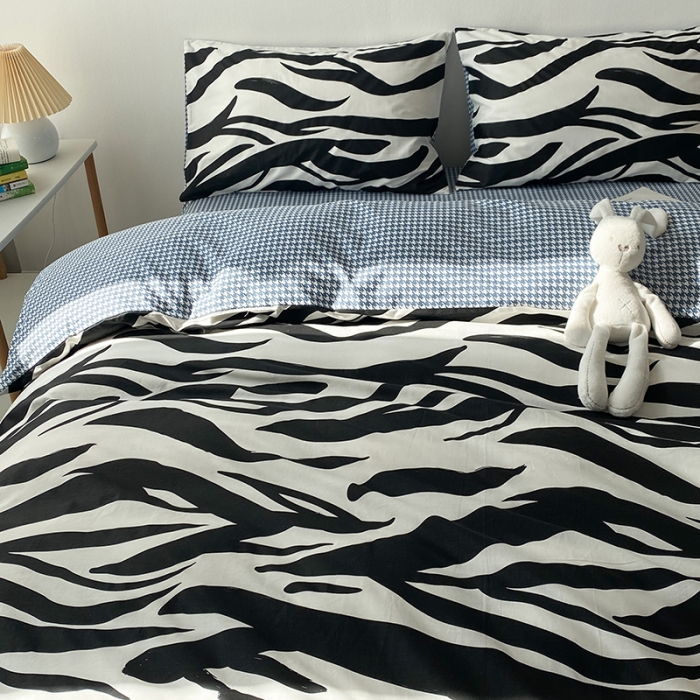 91家纺网 家纺一手货源 找家纺 珺柔家纺 2021新款全棉印花四件套 淡墨