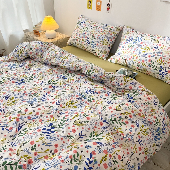 91家纺网 家纺一手货源 找家纺 珺柔家纺 2021新款全棉印花四件套 花都益彩