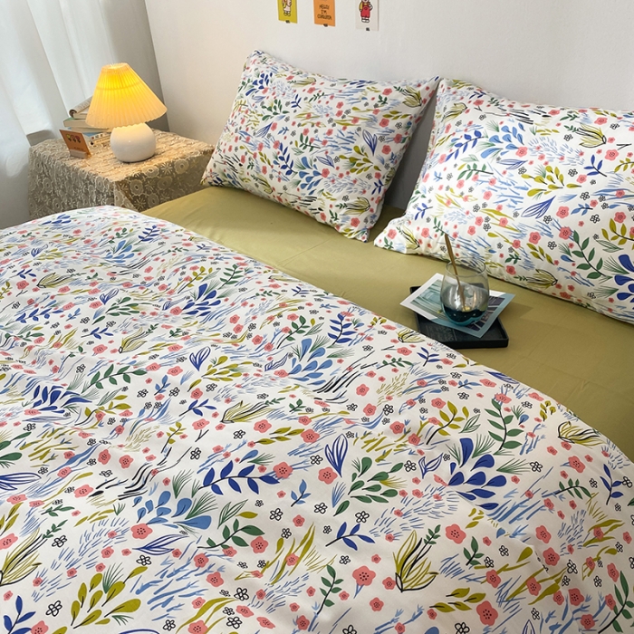 91家纺网 家纺一手货源 找家纺 珺柔家纺 2021新款全棉印花四件套 花都益彩