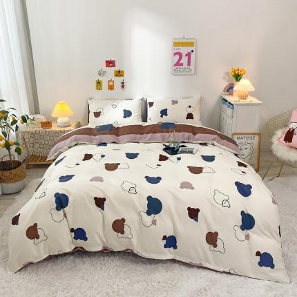 珺柔家纺 2021新款全棉印花四件套 奇幻小熊