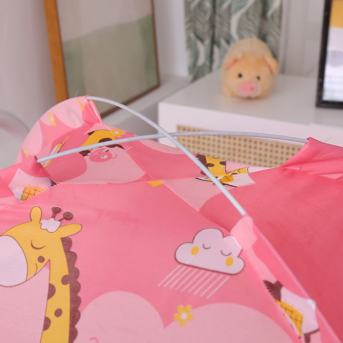 91家纺网 家纺一手货源 找家纺 博诺蚊帐 2021新款防尘顶儿童蚊帐 粉色动物