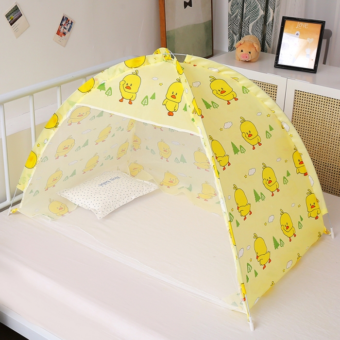 91家纺网 家纺一手货源 找家纺 博诺蚊帐 2021新款防尘顶儿童蚊帐 黄色小鸭