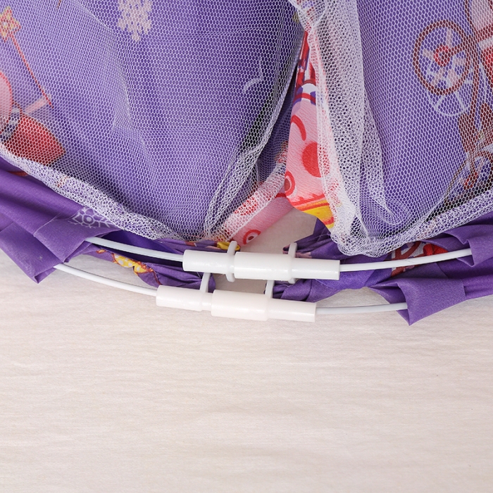 91家纺网 家纺一手货源 找家纺 博诺蚊帐 2021新款防尘顶儿童蚊帐 紫色佩奇