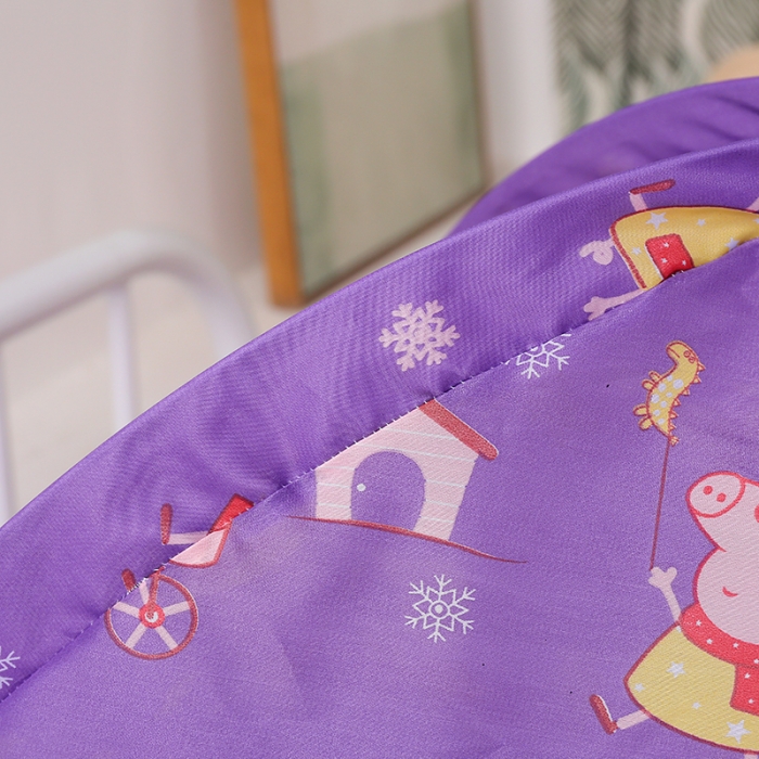 91家纺网 家纺一手货源 找家纺 博诺蚊帐 2021新款防尘顶儿童蚊帐 紫色佩奇