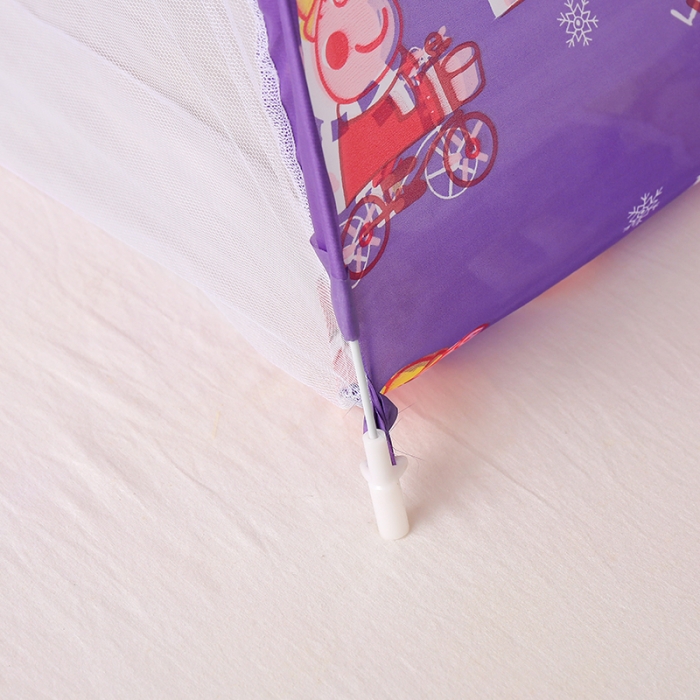 91家纺网 家纺一手货源 找家纺 博诺蚊帐 2021新款防尘顶儿童蚊帐 紫色佩奇