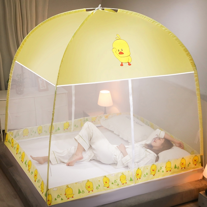 91家纺网 家纺一手货源 找家纺 博诺蚊帐 2021新款防尘顶蒙古包蚊帐 好嗨鸭