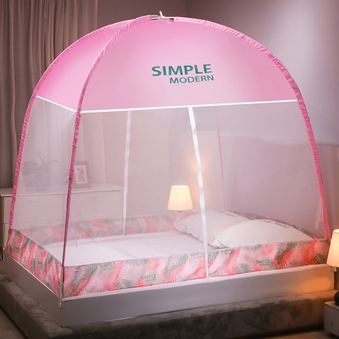 91家纺网 家纺一手货源 找家纺 博诺蚊帐 2021新款防尘顶蒙古包蚊帐 简时尚