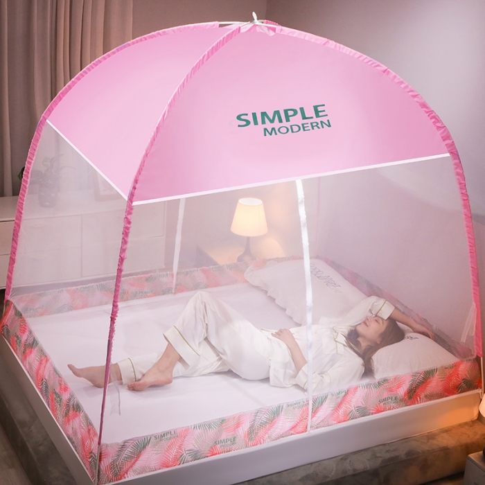 91家纺网 家纺一手货源 找家纺 博诺蚊帐 2021新款防尘顶蒙古包蚊帐 简时尚