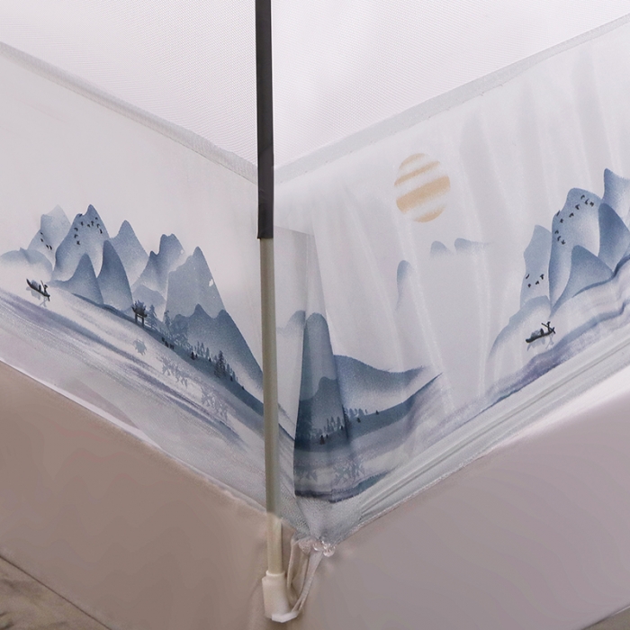91家纺网 家纺一手货源 找家纺 博诺蚊帐 2021新款防尘顶蒙古包蚊帐 醉清风
