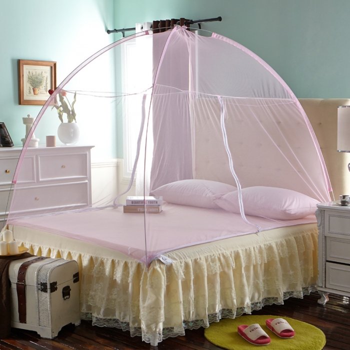 91家纺网 家纺一手货源 找家纺 博诺蚊帐 2021新款普通魔术蚊帐 粉色