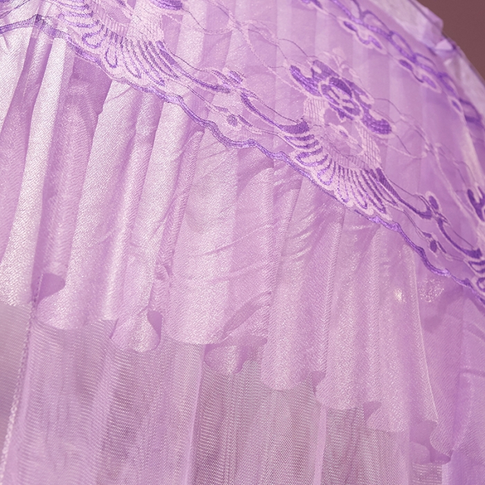 91家纺网 家纺一手货源 找家纺 博诺蚊帐 2021新款圆顶蚊帐-爱琴鸟 简约紫色