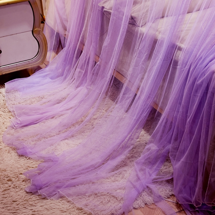 91家纺网 家纺一手货源 找家纺 博诺蚊帐 2021新款圆顶蚊帐-爱琴鸟 简约紫色