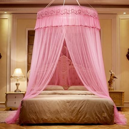 91家纺网 家纺一手货源 找家纺 博诺蚊帐 2021新款圆顶蚊帐-荷塘月色1.2直径 粉