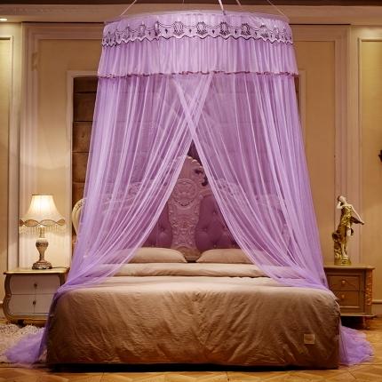 博诺蚊帐 2021新款圆顶蚊帐-荷塘月色1.2直径 紫