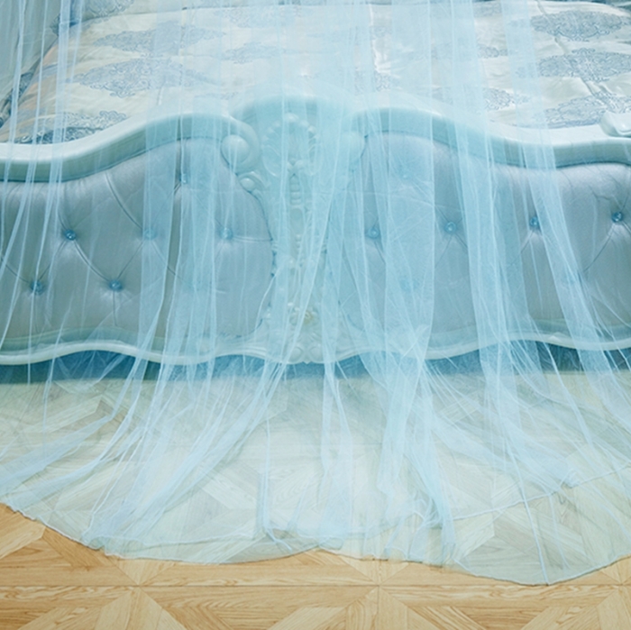 91家纺网 家纺一手货源 找家纺 博诺蚊帐 2021新款圆顶蚊帐-七彩曼舞 水绿