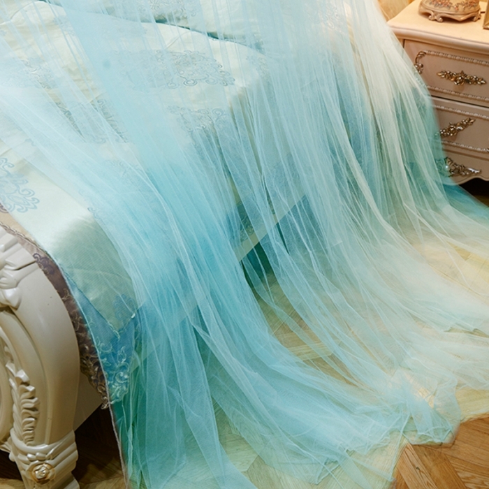 91家纺网 家纺一手货源 找家纺 博诺蚊帐 2021新款圆顶蚊帐-七彩曼舞 水绿