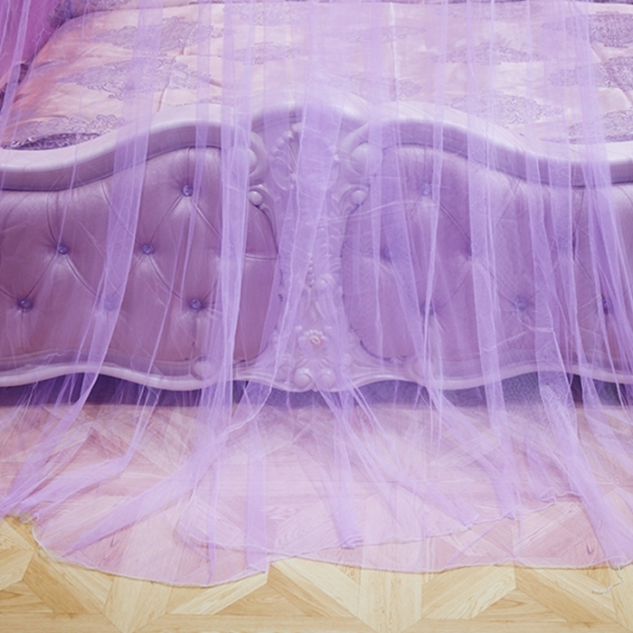 91家纺网 家纺一手货源 找家纺 博诺蚊帐 2021新款圆顶蚊帐-七彩曼舞 紫色