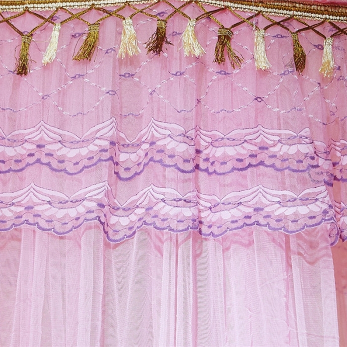 91家纺网 家纺一手货源 找家纺 博诺蚊帐 2021新款圆顶蚊帐穗穗幽心 粉