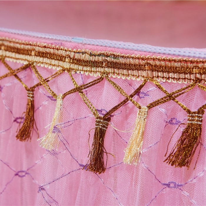 91家纺网 家纺一手货源 找家纺 博诺蚊帐 2021新款圆顶蚊帐穗穗幽心 粉