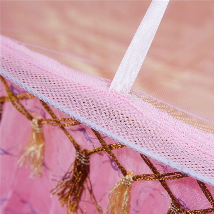 91家纺网 家纺一手货源 找家纺 博诺蚊帐 2021新款圆顶蚊帐穗穗幽心 粉