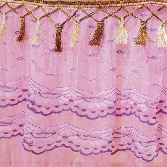 91家纺网 家纺一手货源 找家纺 博诺蚊帐 2021新款圆顶蚊帐穗穗幽心 粉