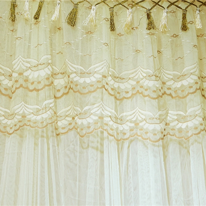 91家纺网 家纺一手货源 找家纺 博诺蚊帐 2021新款圆顶蚊帐穗穗幽心 米黄