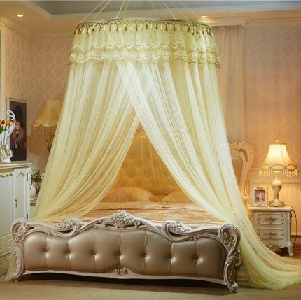 博诺蚊帐 2021新款圆顶蚊帐穗穗幽心 米黄