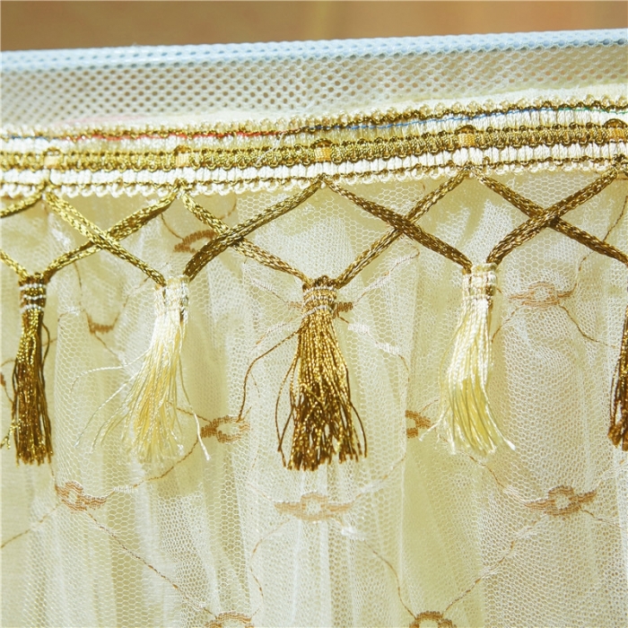 91家纺网 家纺一手货源 找家纺 博诺蚊帐 2021新款圆顶蚊帐穗穗幽心 米黄