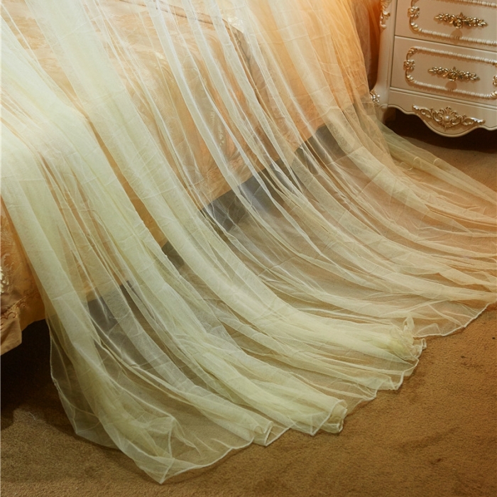 91家纺网 家纺一手货源 找家纺 博诺蚊帐 2021新款圆顶蚊帐穗穗幽心 米黄