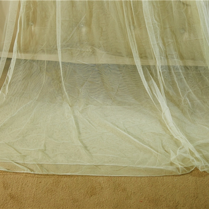 91家纺网 家纺一手货源 找家纺 博诺蚊帐 2021新款圆顶蚊帐穗穗幽心 米黄