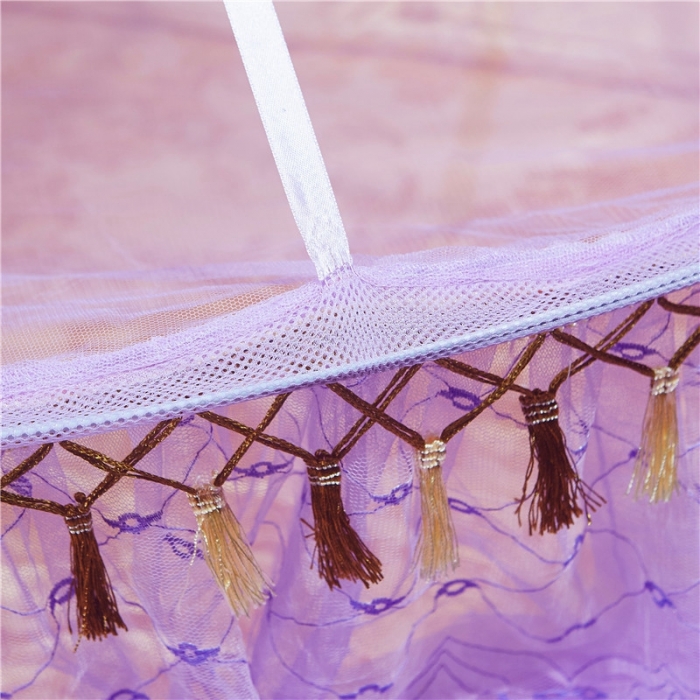 91家纺网 家纺一手货源 找家纺 博诺蚊帐 2021新款圆顶蚊帐穗穗幽心 紫