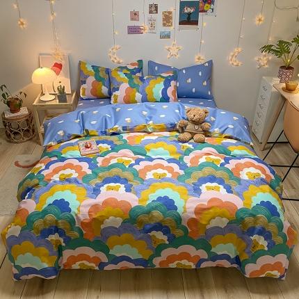 91家纺网 家纺一手货源 找家纺 琪格格 2022新款纯棉13372实拍爆款四件套 熊出没