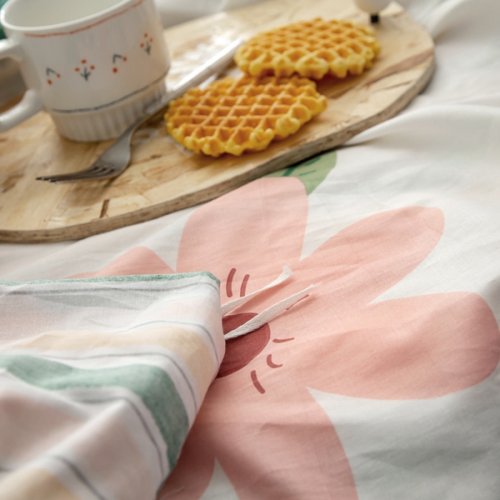 91家纺网 家纺一手货源 找家纺 绵庭 2021新款全棉12868单被套 淡妆初夏（黄）