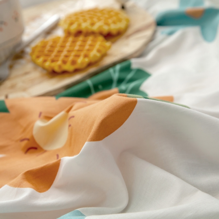 91家纺网 家纺一手货源 找家纺 绵庭 2021新款全棉12868单被套 淡妆初夏（黄）