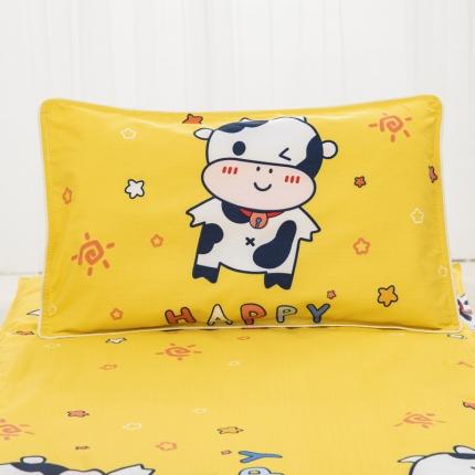 乐秀家纺 2021新款全棉枕套 happy小牛-黄