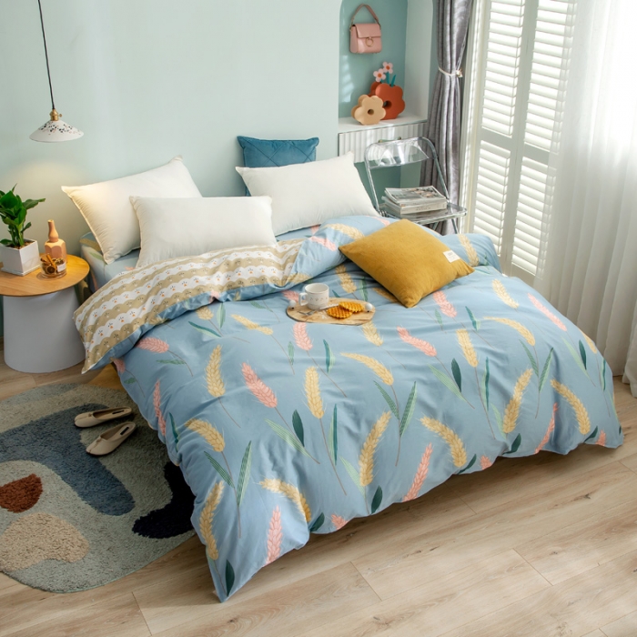 91家纺网 家纺一手货源 找家纺 绵庭 2021新款全棉12868单被套 麦香（兰）