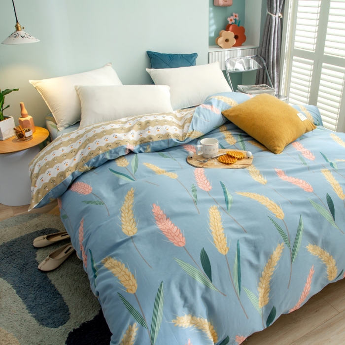 91家纺网 家纺一手货源 找家纺 绵庭 2021新款全棉12868单被套 麦香（兰）