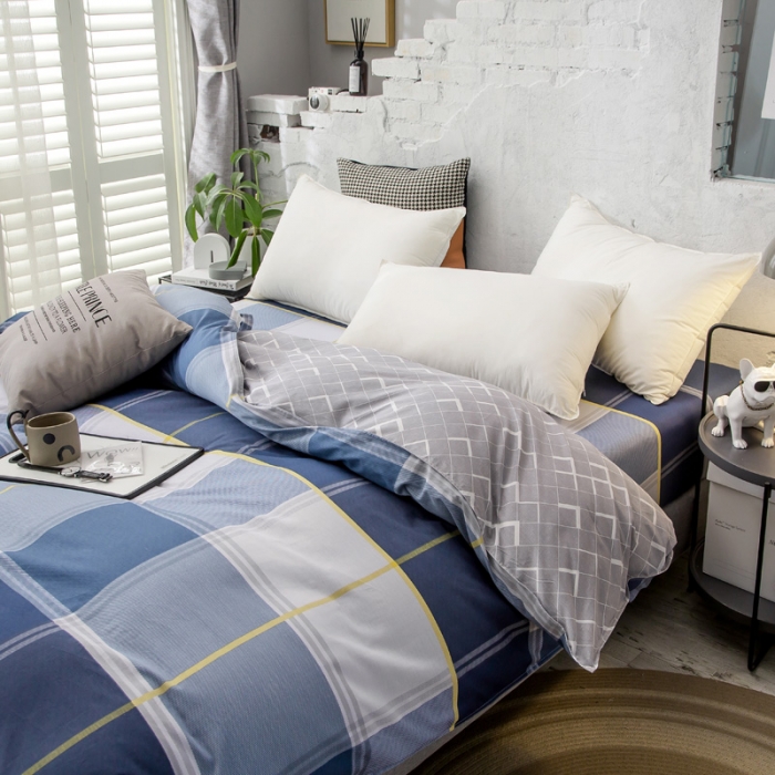 91家纺网 家纺一手货源 找家纺 绵庭 2021新款全棉12868单被套 念之以蓝