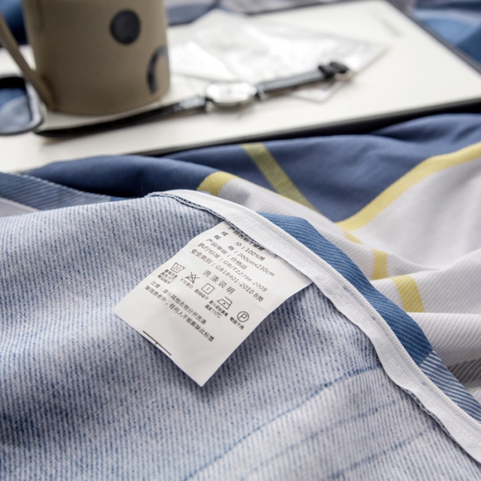 91家纺网 家纺一手货源 找家纺 绵庭 2021新款全棉12868单被套 念之以蓝